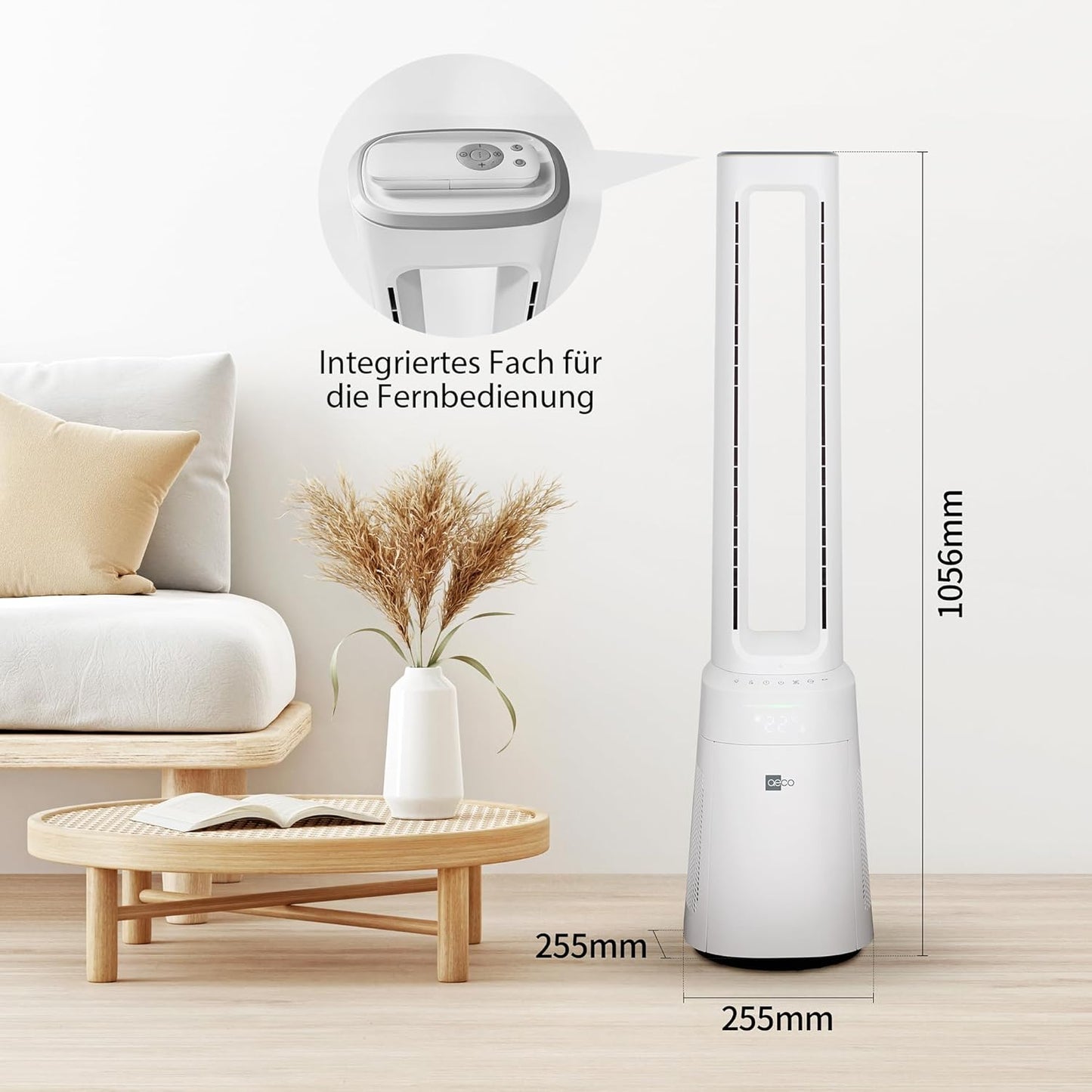 AirX Guard Turmventilator mit Luftreinigung, Turmventilator (2 in 1)