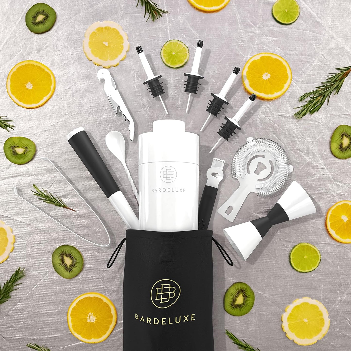 12-teiliges Cocktailshaker-Set, Weiss