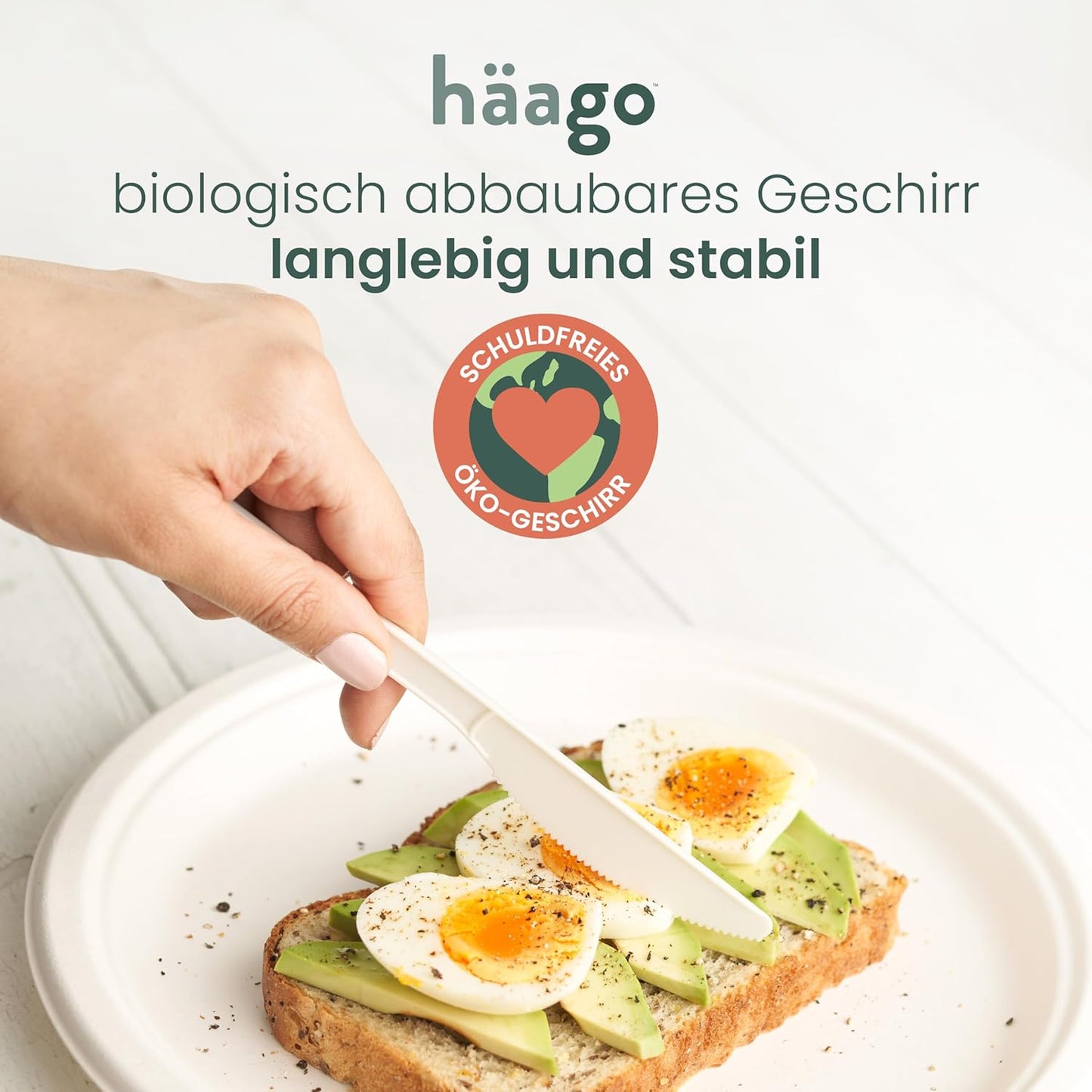 Biologisch abbaubare Messer, Messer - Weiss 18cm / 7" 100er Pack