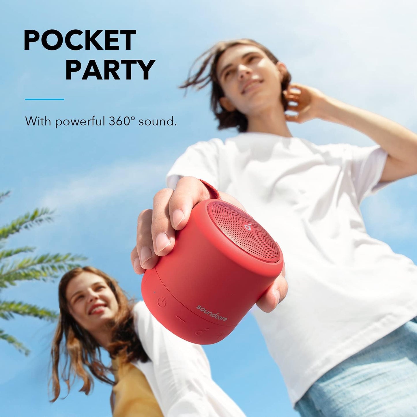 Anker Mini 3 - Bluetooth-Lautsprecher, red