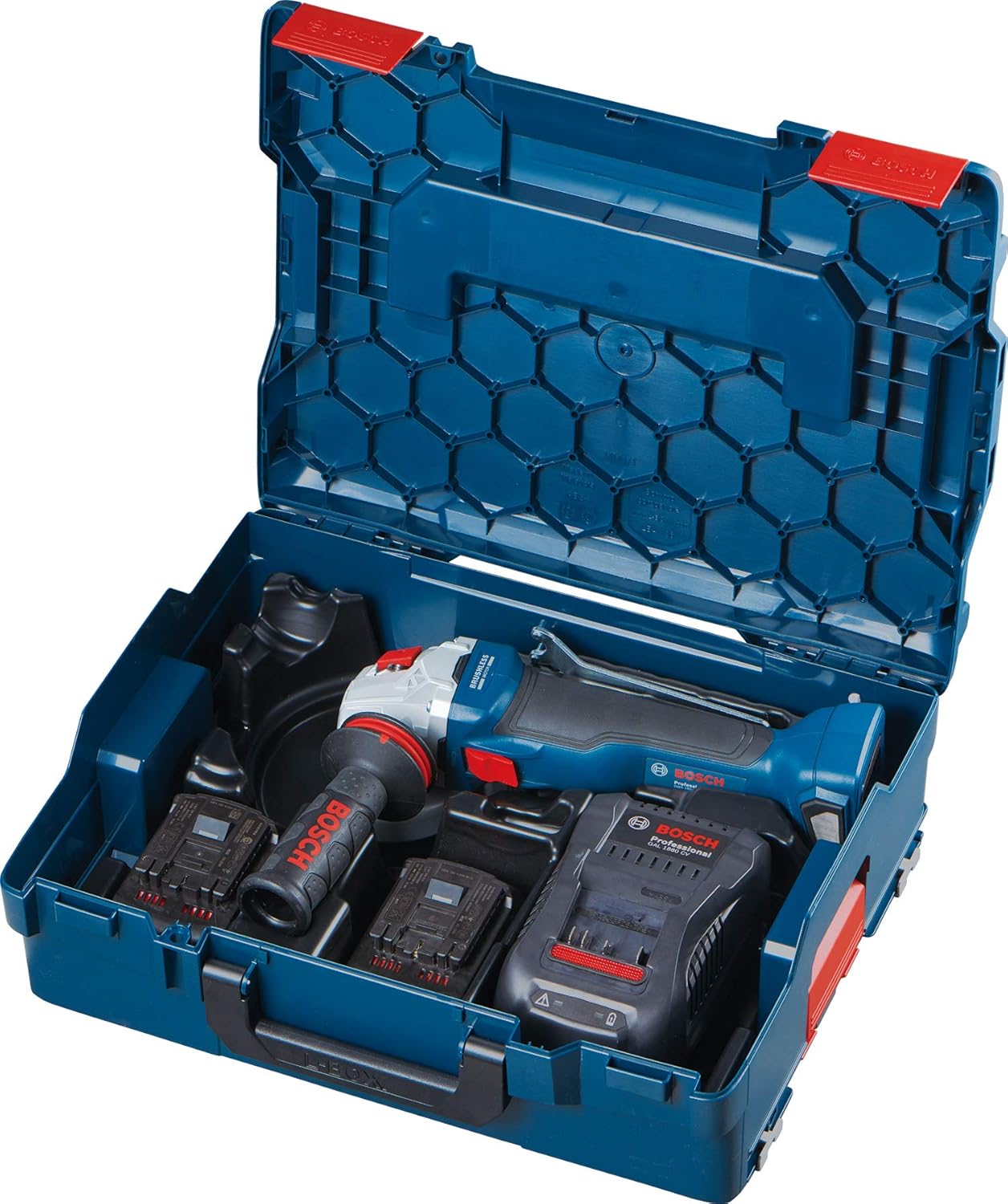 Professional Winkelschleifer GWS 18V-10, in L-BOXX 125mm, 2x5.0Ah Akkus + Ladegerät