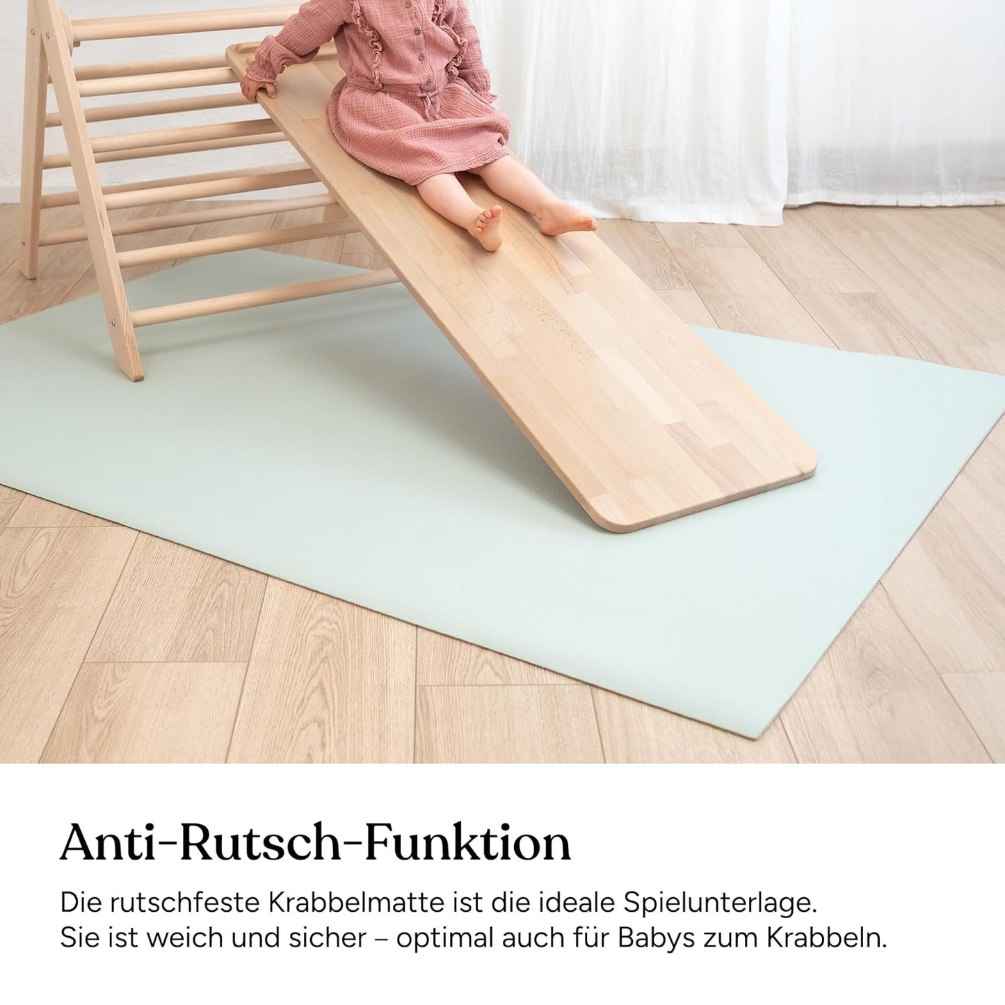 Anti-Rutsch Krabbelmatte, 120x120 cm (1er Pack) Olivgrün