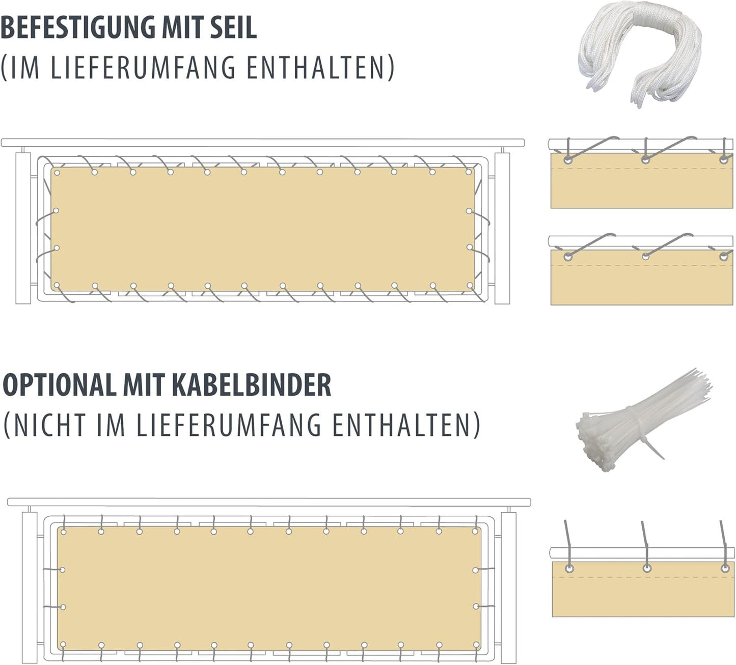 Balkonbespannung Basic, 500 x 75 cm weinrot