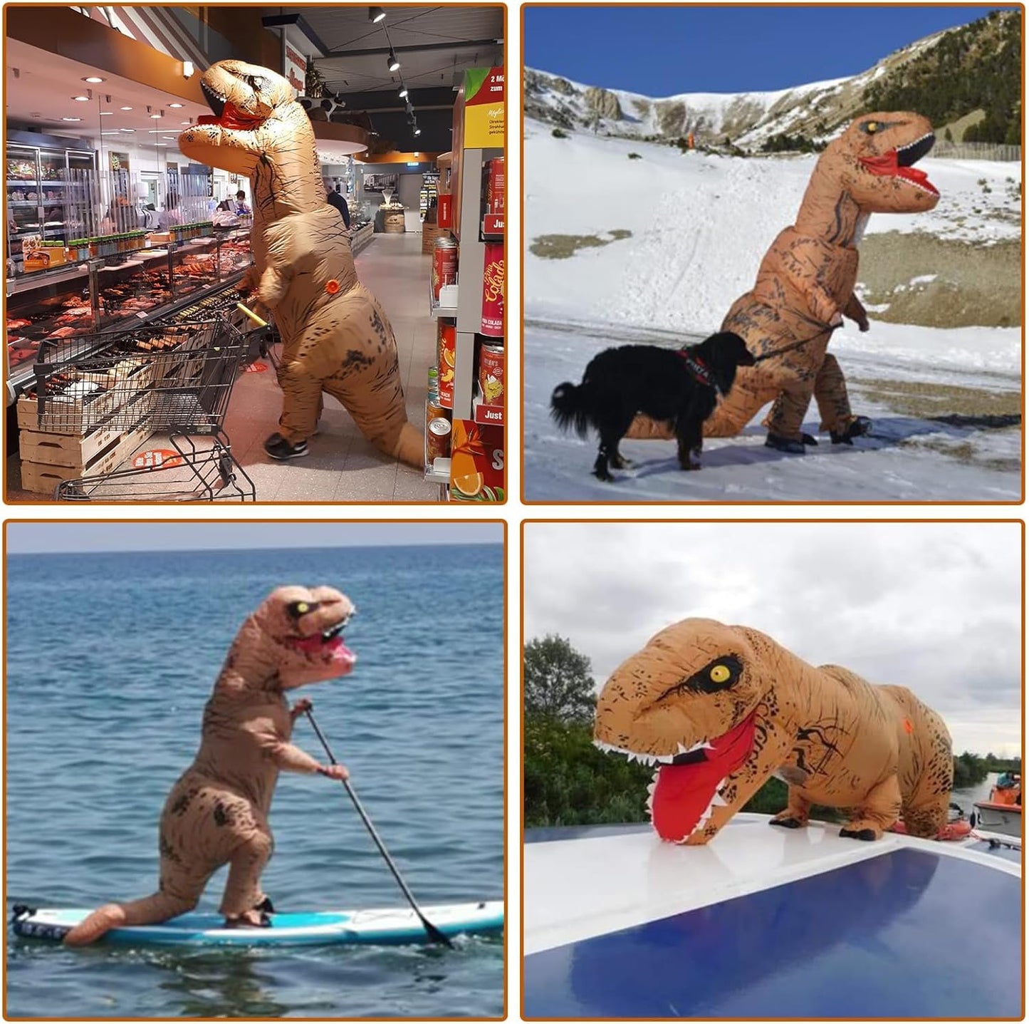 Aufblasbares Dinosaurierkostüm, Brown