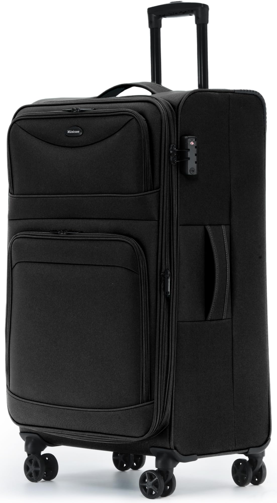 Erweiterbarer XL-Stoffkoffer, Schwarz Koffer XL (79 cm) erweiterbar