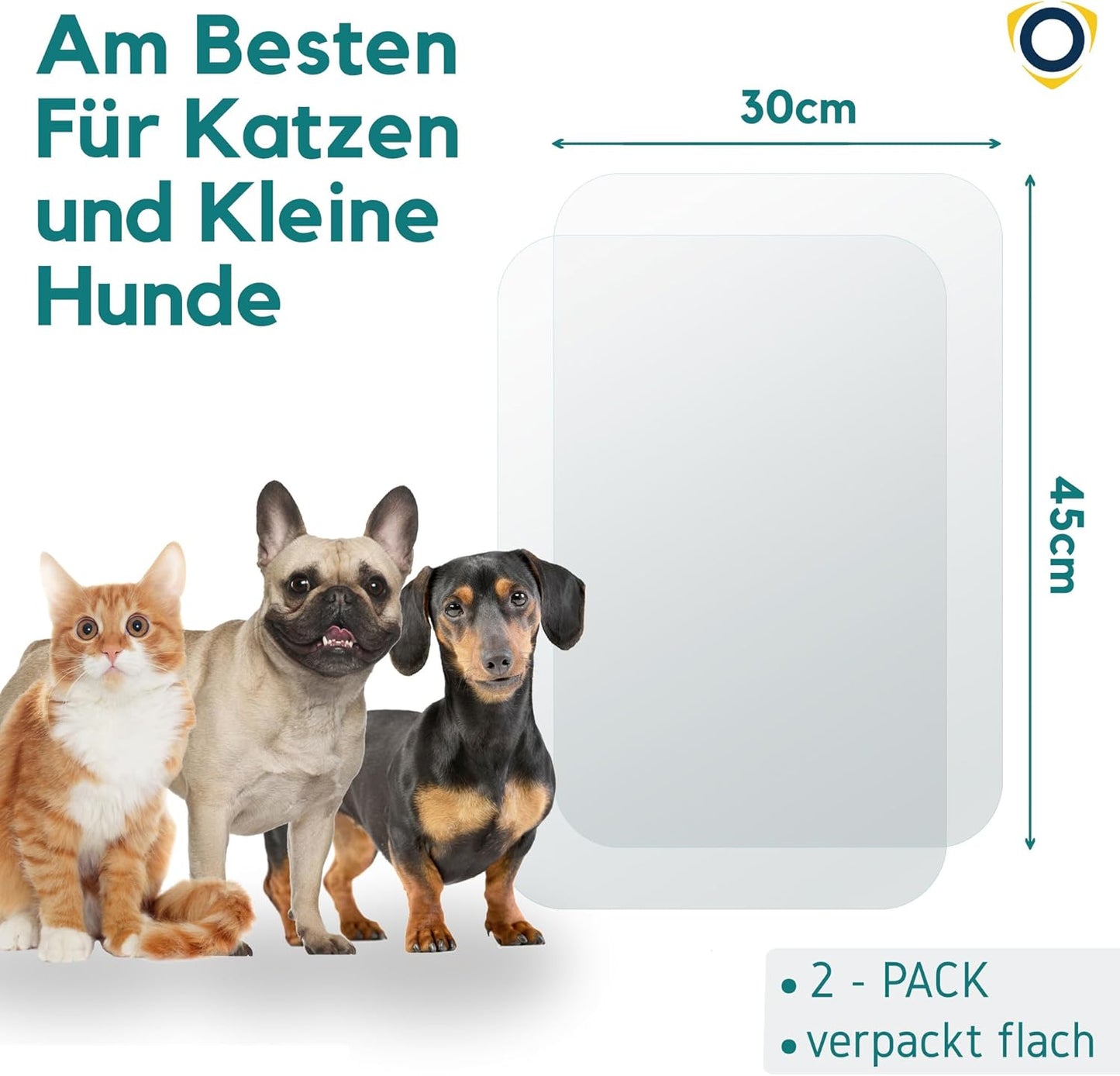 Kratzschutz für Türen, 2 Stück, 45 x 30 cm, 2-stück Farblos 45 cm x 30 cm