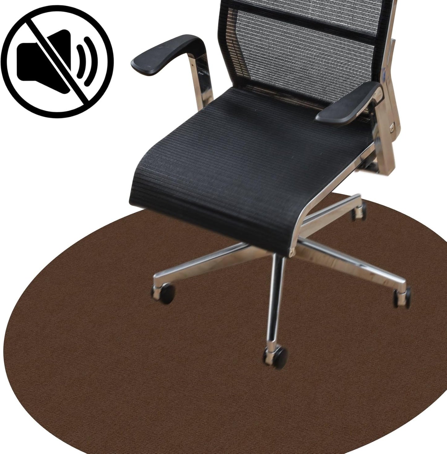Runde Bodenschutzmatte für Bürostuhl, Rund 150 cm Schoko