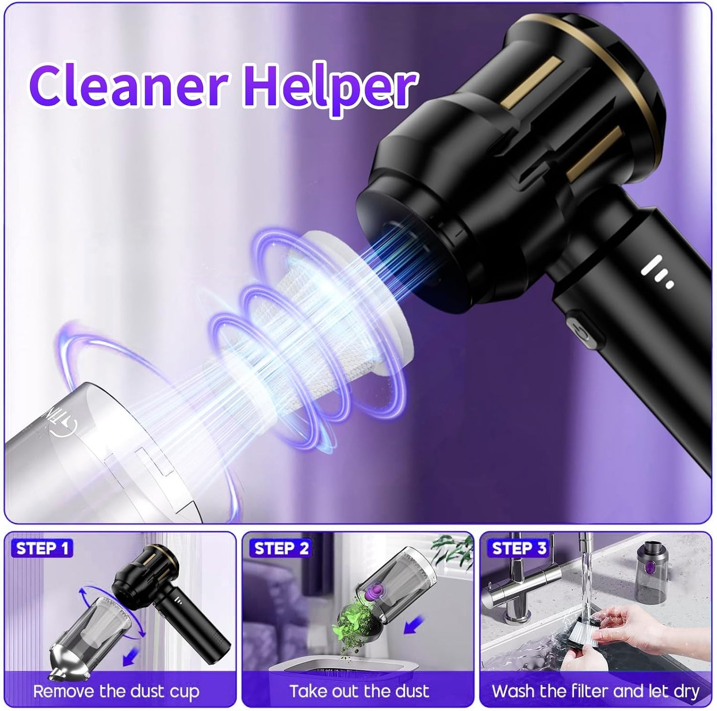 4-in-1 Akku-Handstaubsauger mit HEPA-Filter