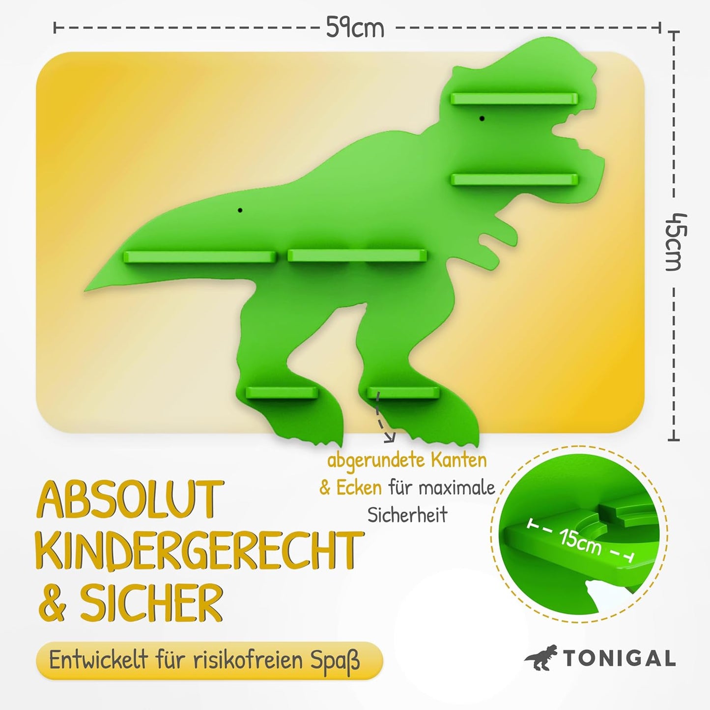 Tonie Regal für 35 Figuren und Toniebox, Dino T-rex