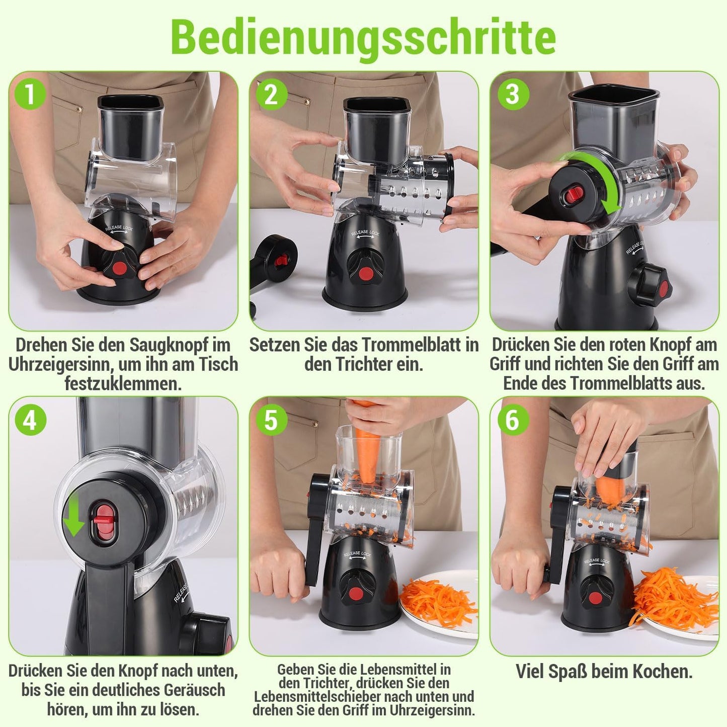 Käsereibe mit Kurbel