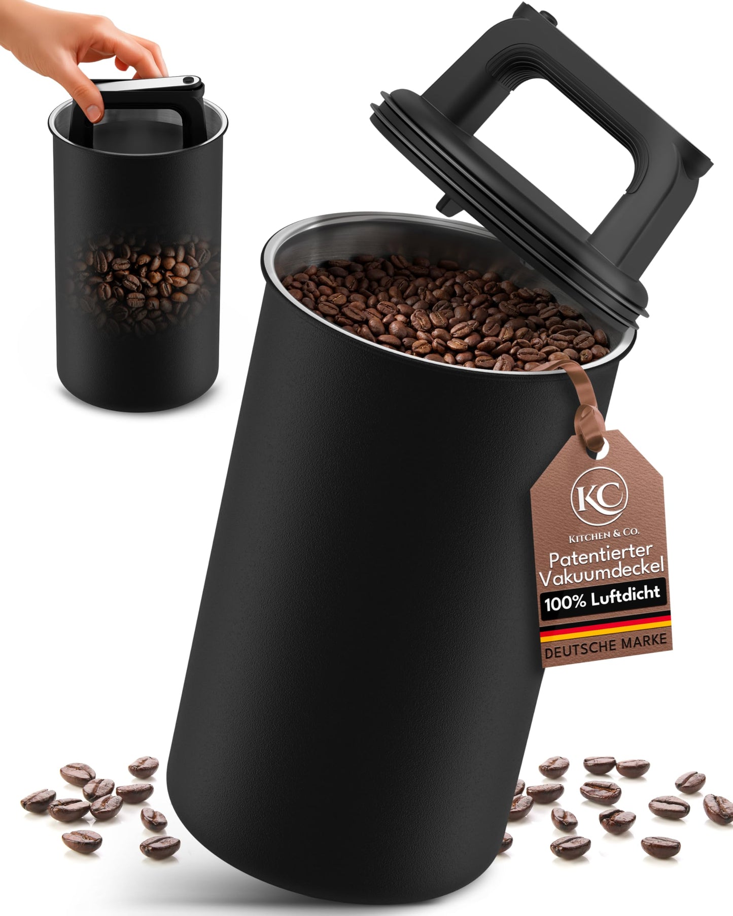 Luftdichte Kaffeedose mit Vakuumdeckel & Aromaverschluss