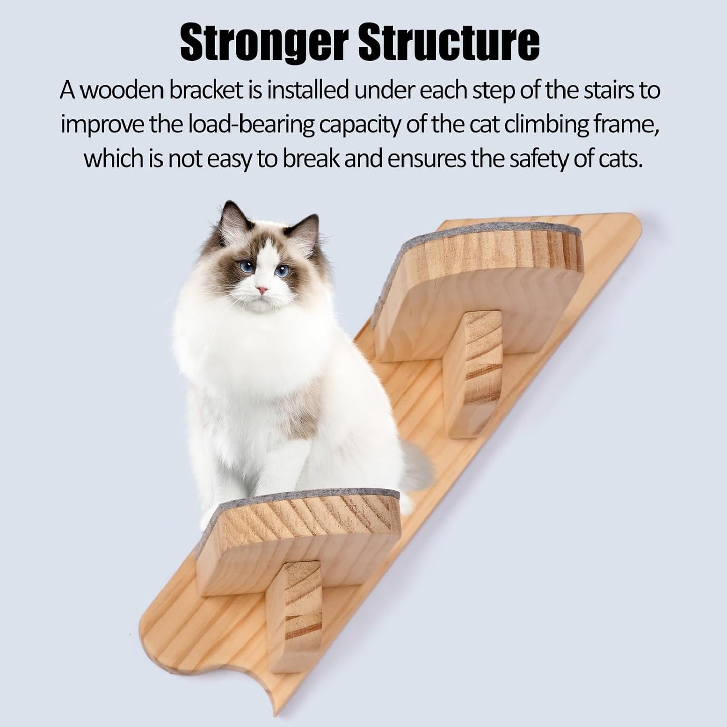 Wandmontiertes Katzen-Kletterregal mit Plüsch-Treppen