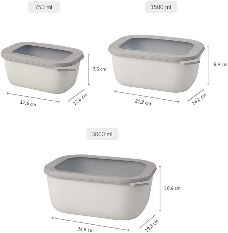 Multischale Cirqula Set, 3-teilig, Nordic White Set 3-teilig (750, 1500, 3000 ml)