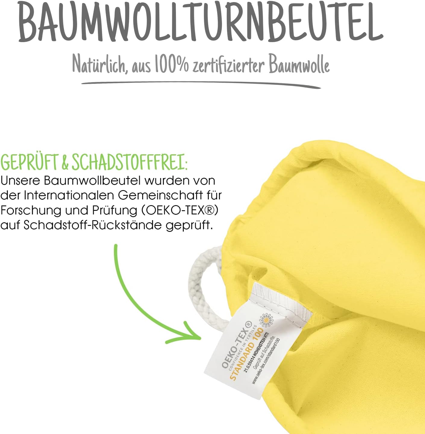 10er-Set Turnbeutel, Gelb 38 x 42 cm
