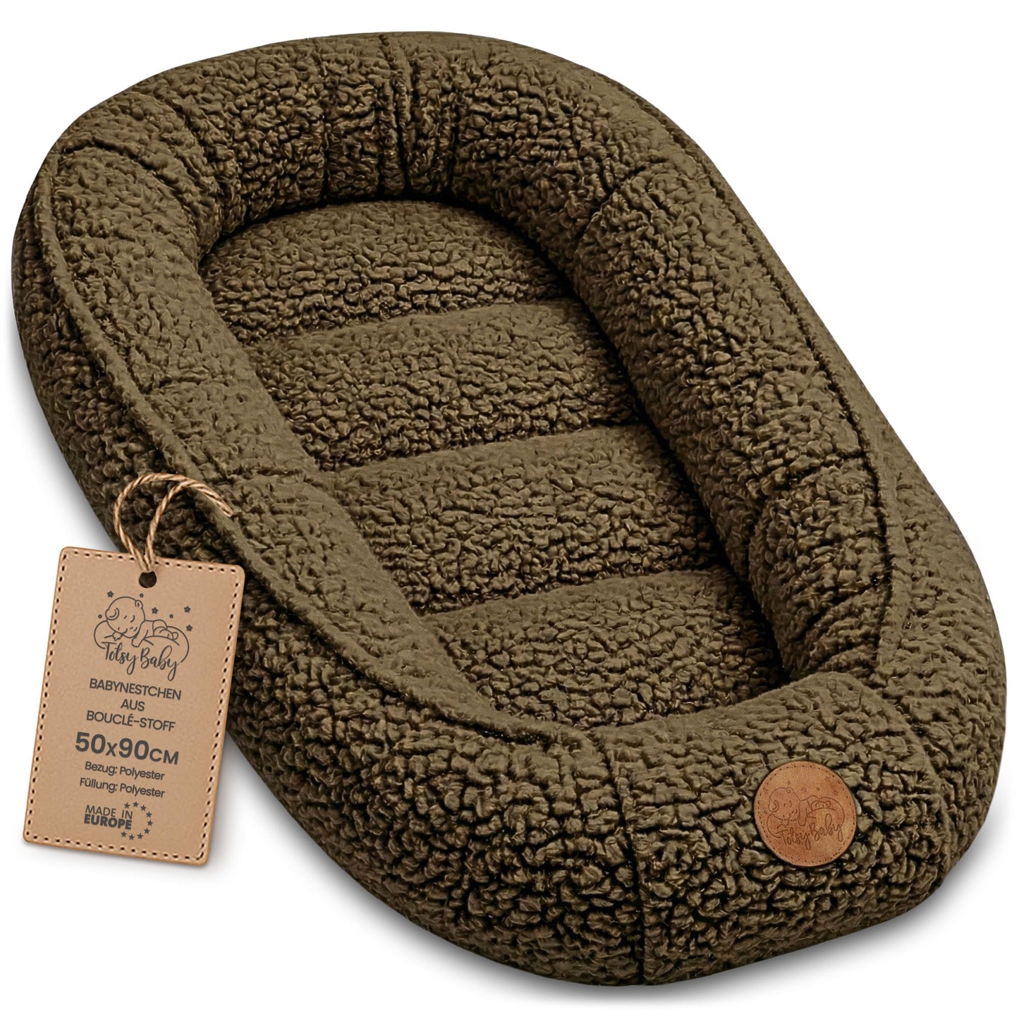 Babynestchen für Neugeborene, Braun 90x50 cm (1er Pack)
