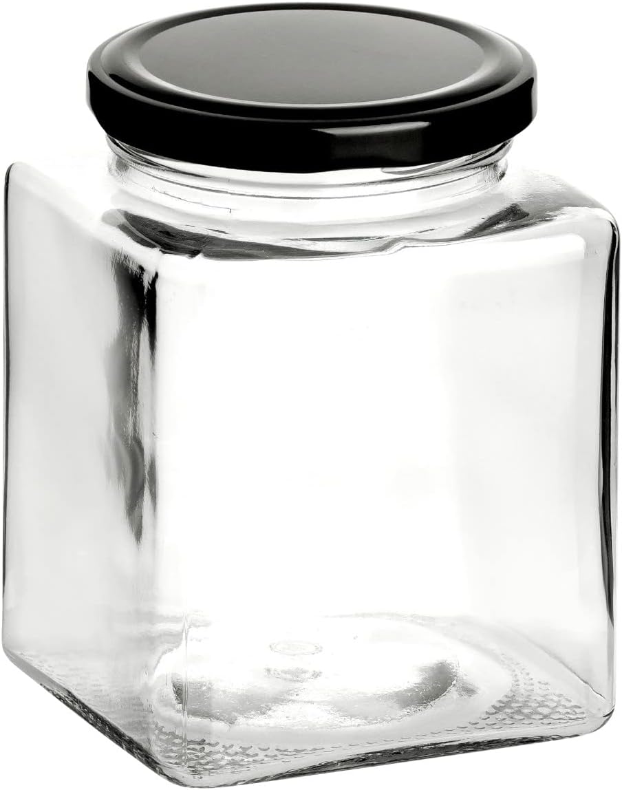 20er-Set Vorratsgläser, 500 ml, Schwarz-500ml 20 Stück