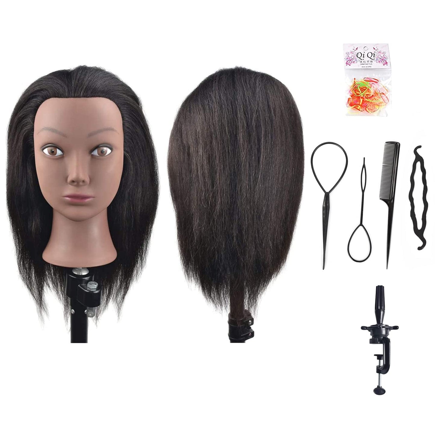 Afro-Mannequin-Kopf, Natürliches Schwarz