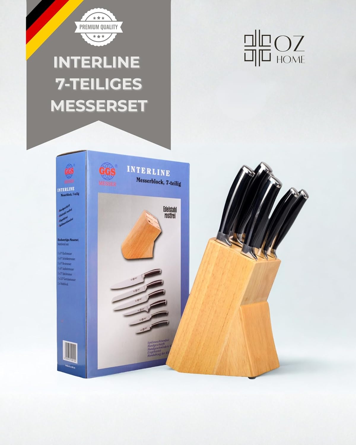 GGS Collection InterLine Messerblock mit 7-teiligem Messerset, InterLine – 7-teilig
