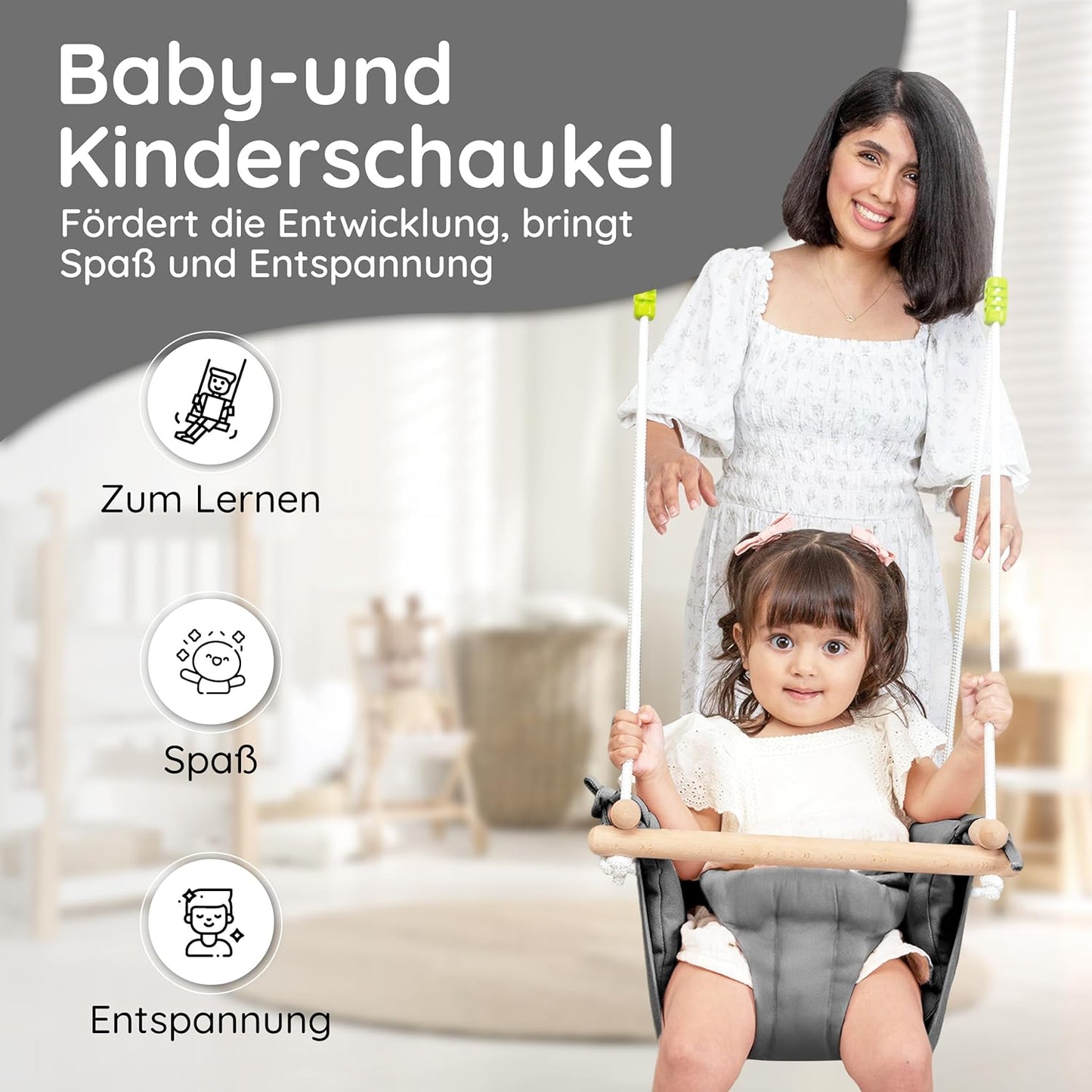 3 in 1 Babyschaukel, Grau