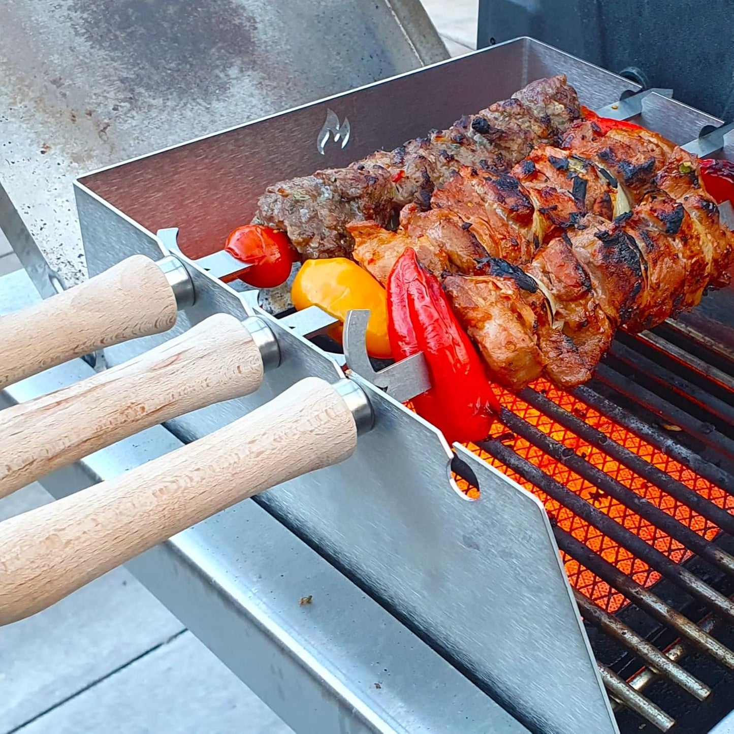 BBQ-Drehspiess Set, Grillspiess Set