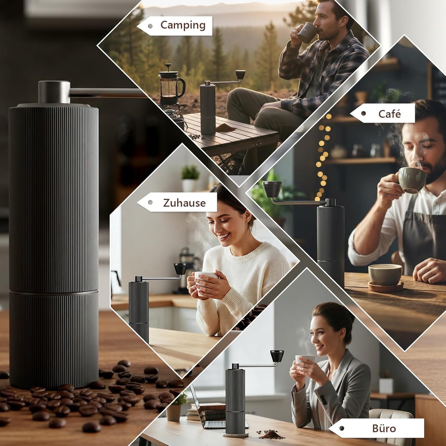 Manuelle Kaffeemühle mit 30 Mahlstufen