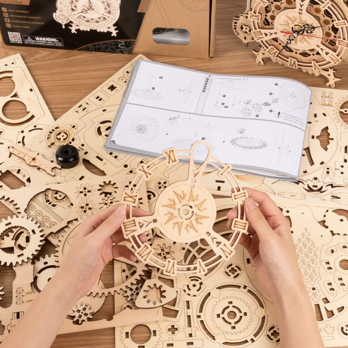 3D Holzpuzzle Owl Clock LK503, Owl Uhr