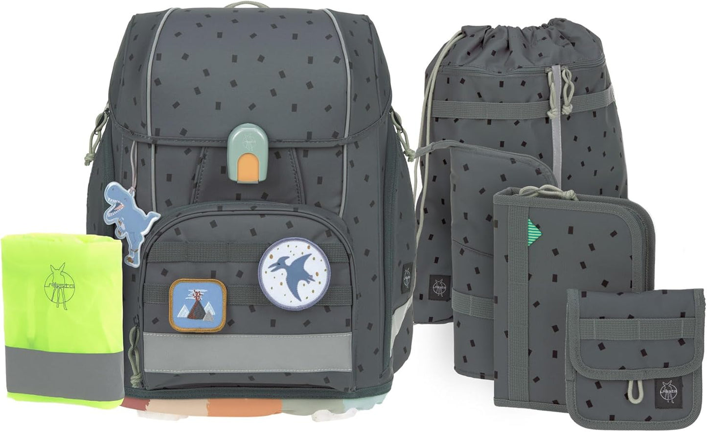 7-teiliges Schulranzen-Set Boxy, Speckles Anthracite