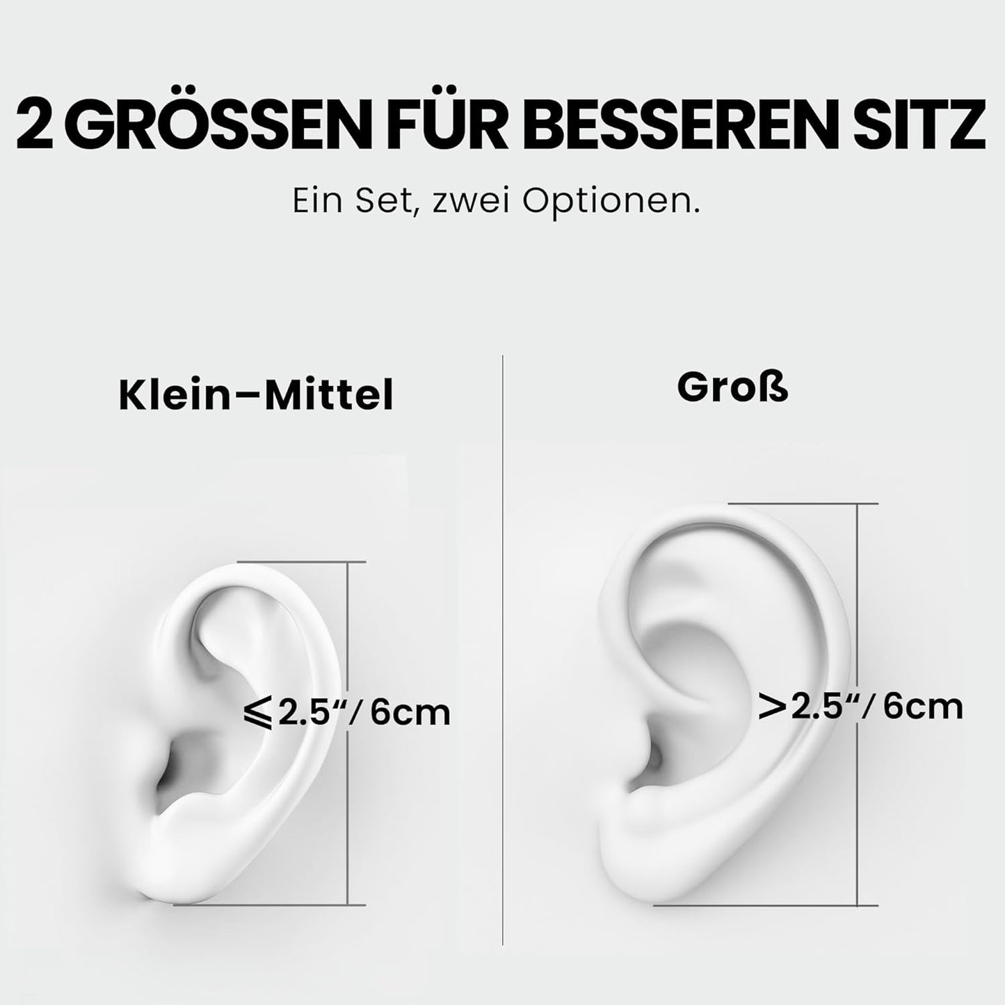 Resolve Open-Ear-Kopfhörer mit Mikrofon, AUX 3,5mm Klein & Groß Set