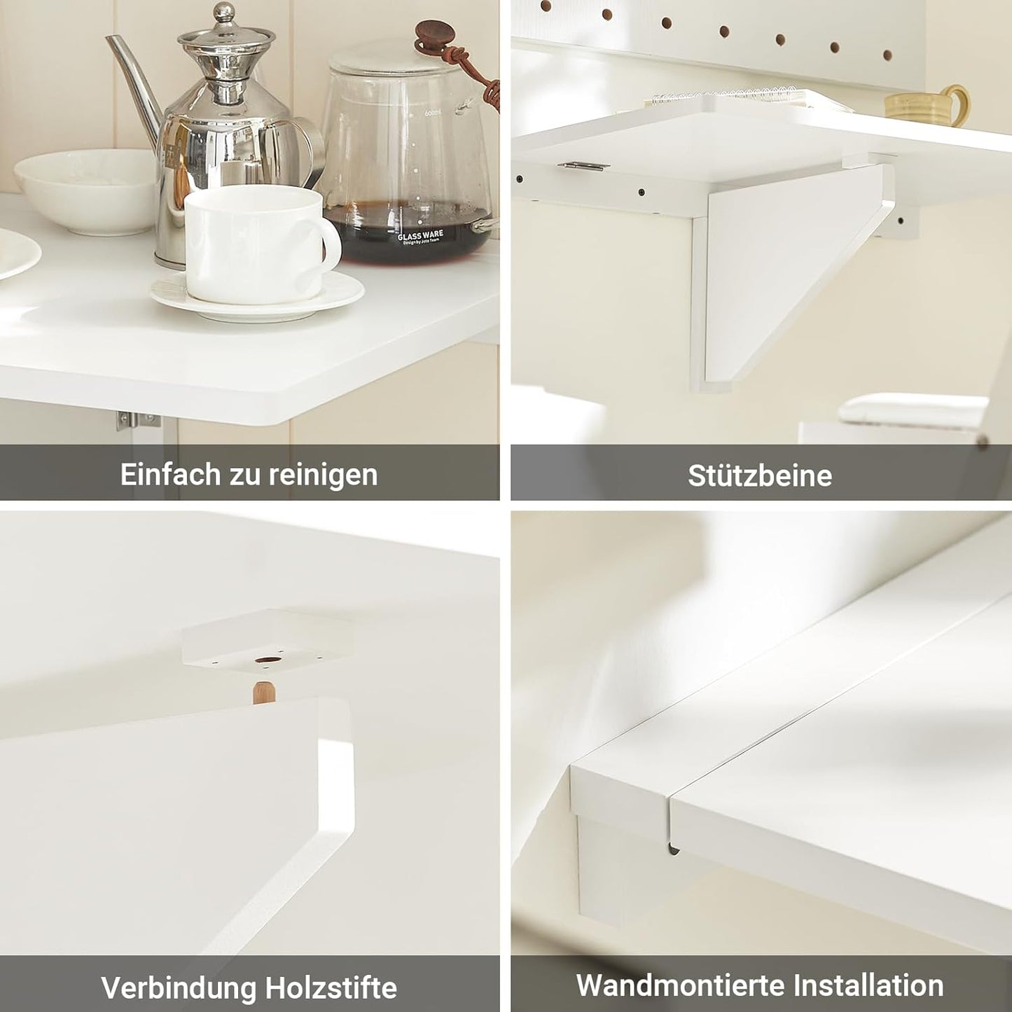 Wandklapptisch, Weiss
