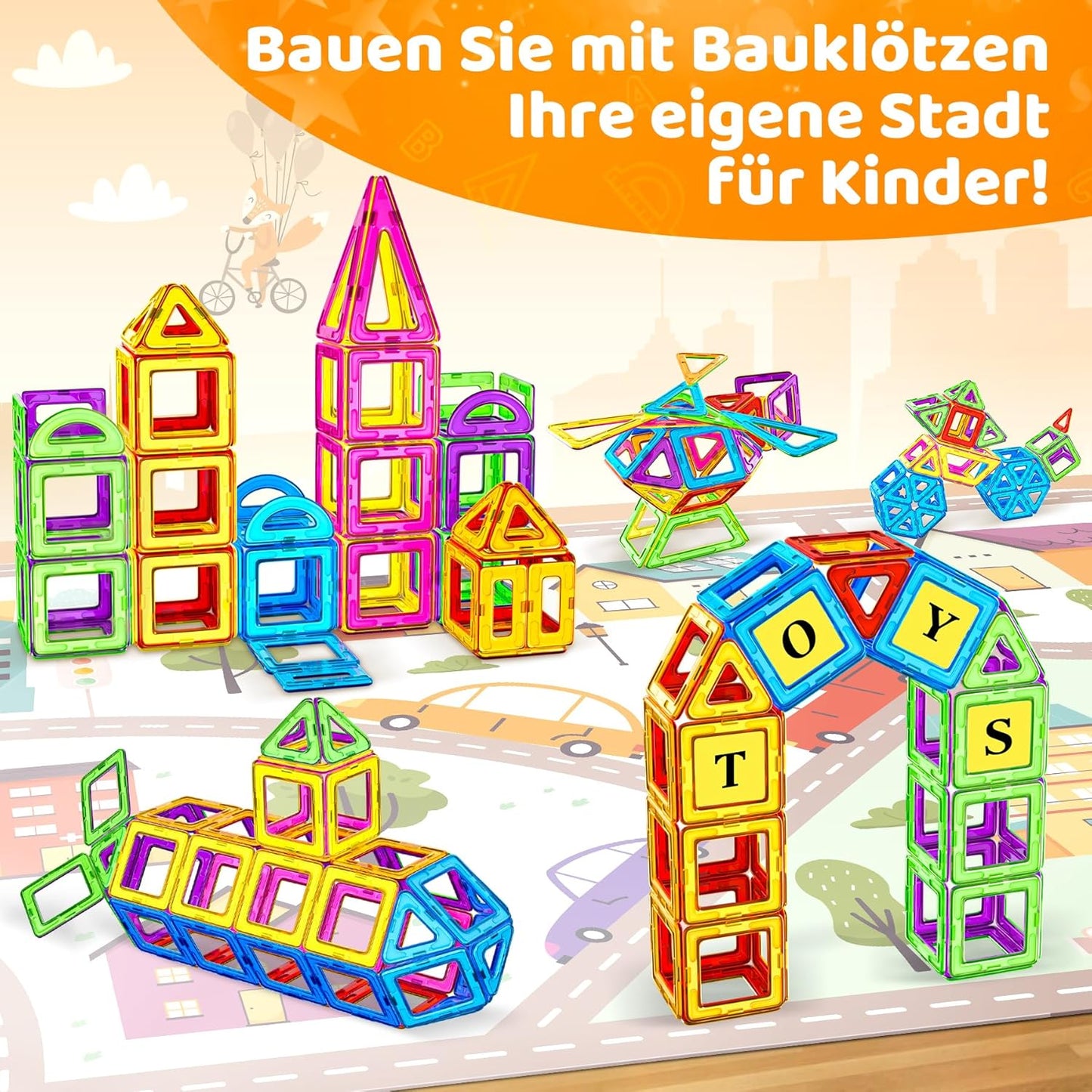 Magnetische Bausteine Konstruktions-Set (120 Teile), A-multi