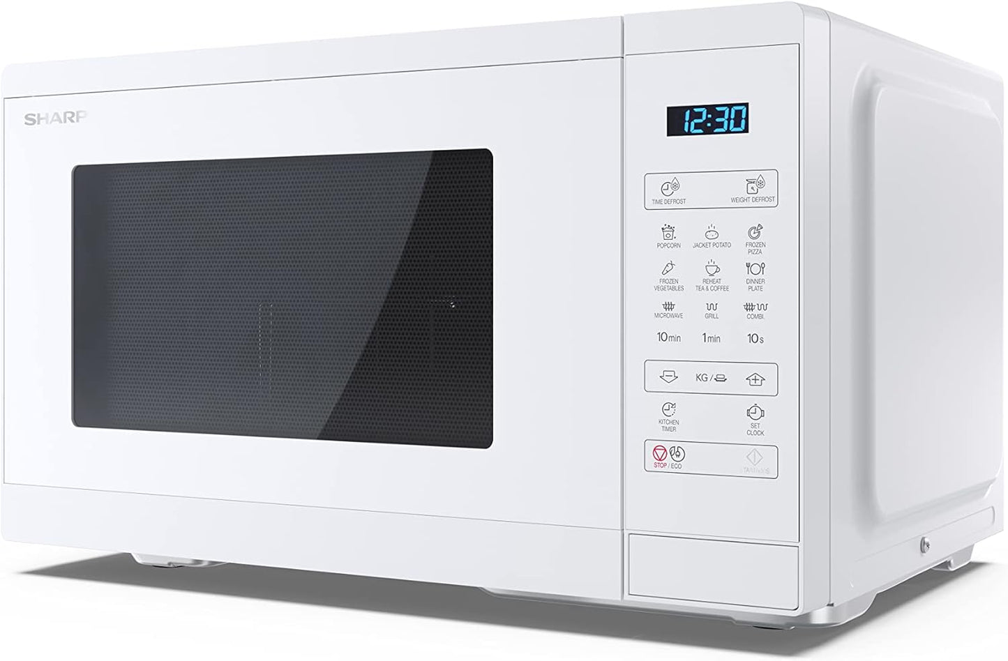 Mikrowelle mit Grillfunktion, Kristallweiss 25 Liter, 900W Grill, Digital