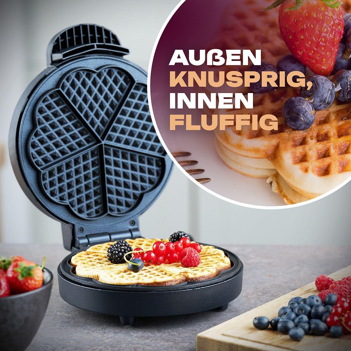 Waffeleisen für Waffeln in Herzform
