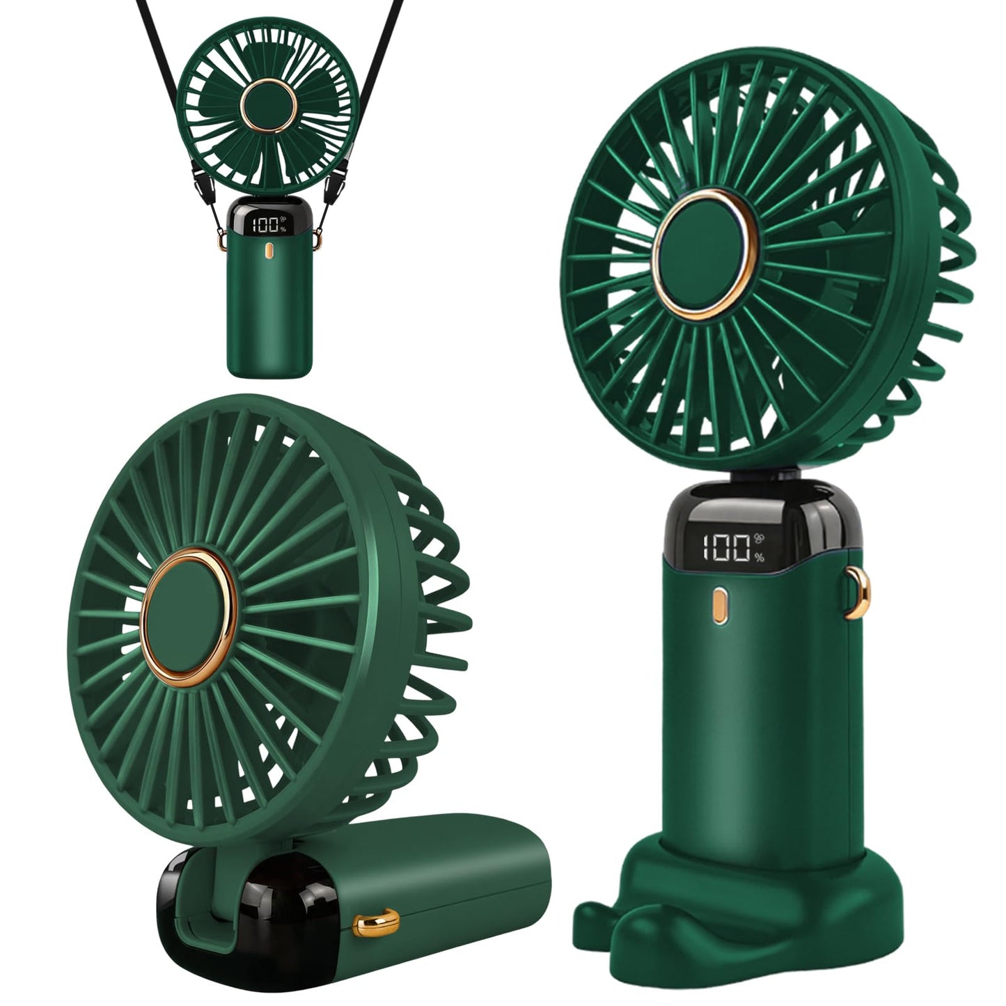 Tragbarer Mini-Handventilator, faltbar, USB-betrieben, Grün