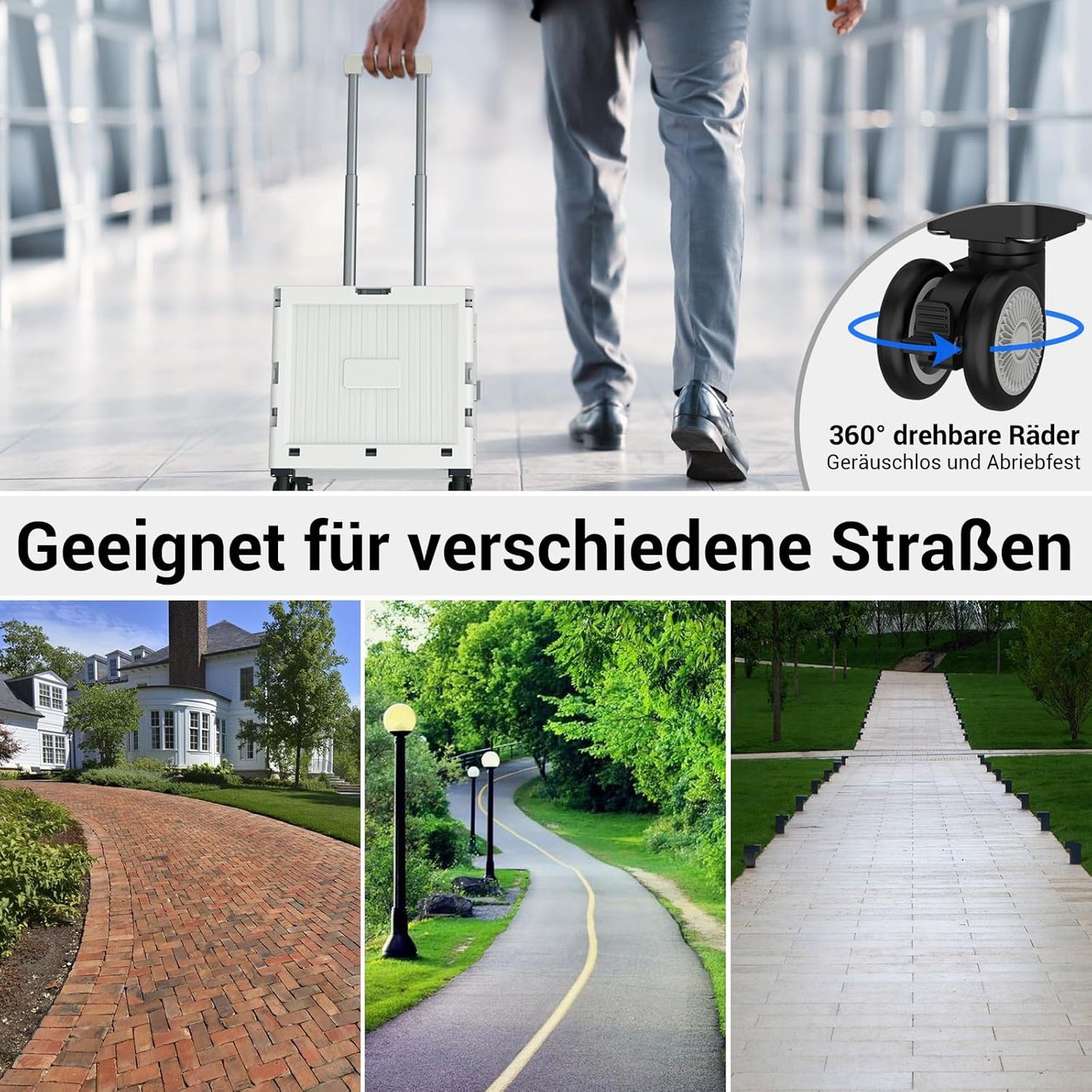 Klappbarer Einkaufstrolley, Grau