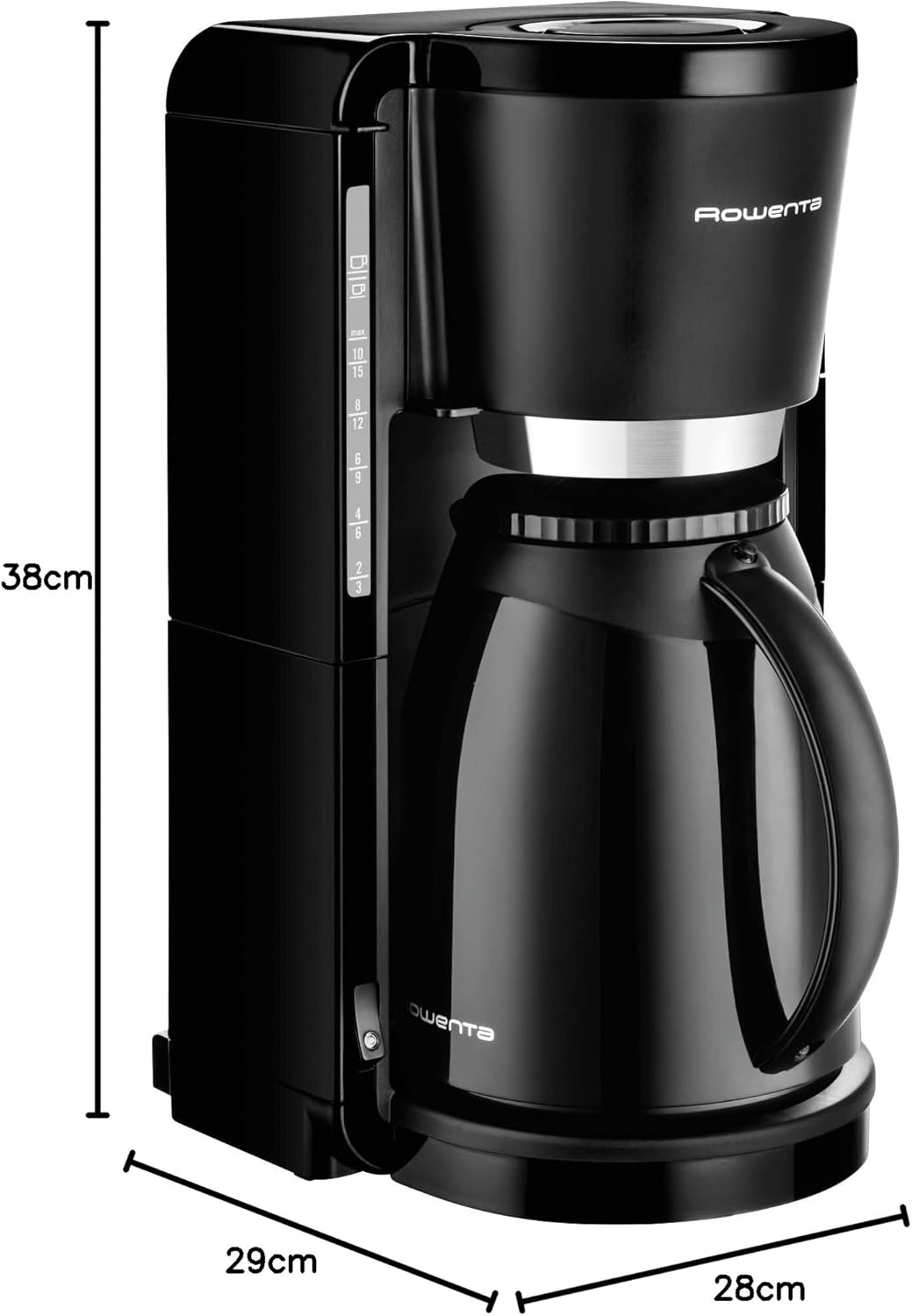 Adagio Milano CT3808 Filterkaffeemaschine mit Thermoskanne, Schwarz, Single