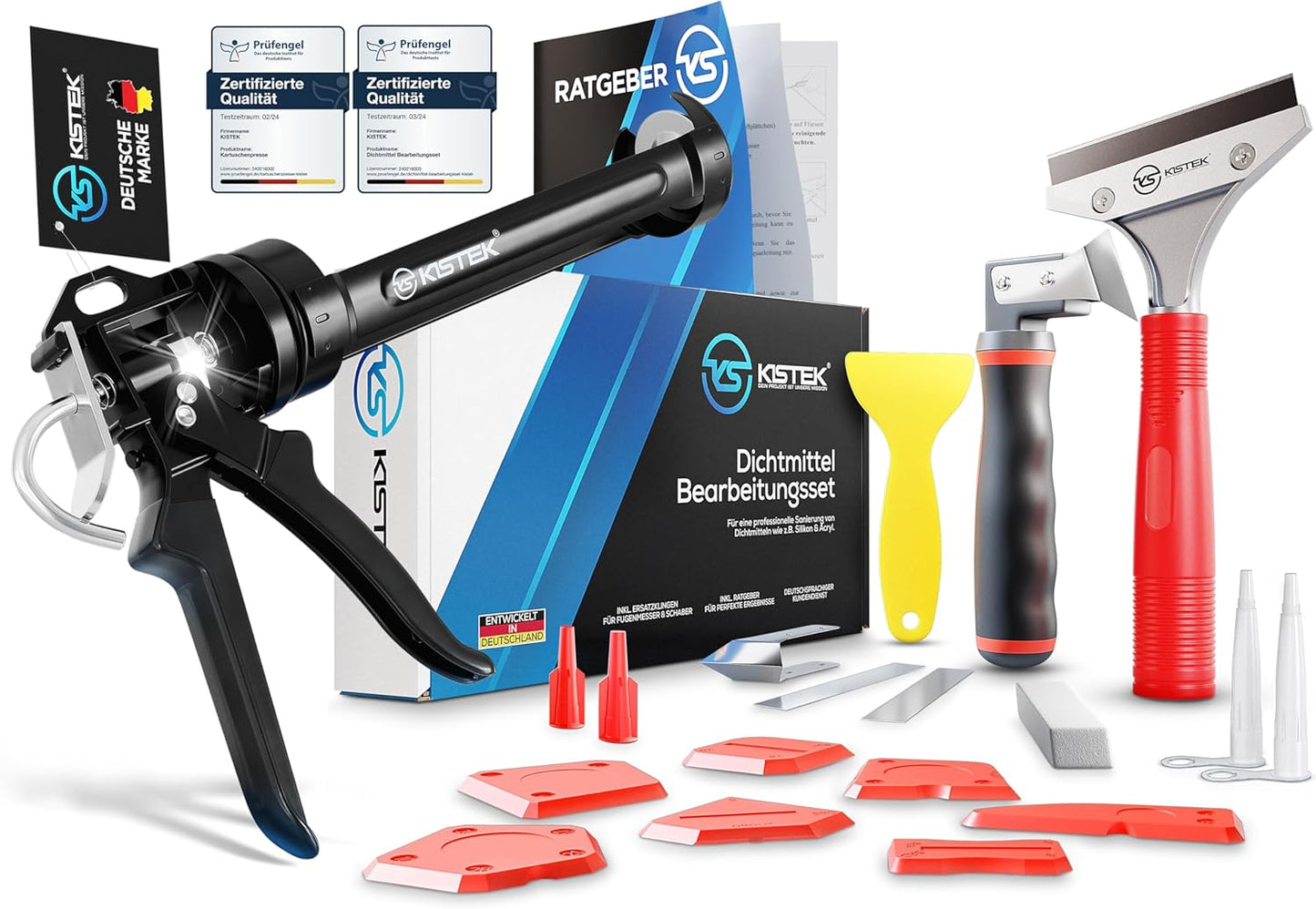 Profi Silikonentferner Werkzeug-Set (18-tlg.), KISTEK® Profi Bundle