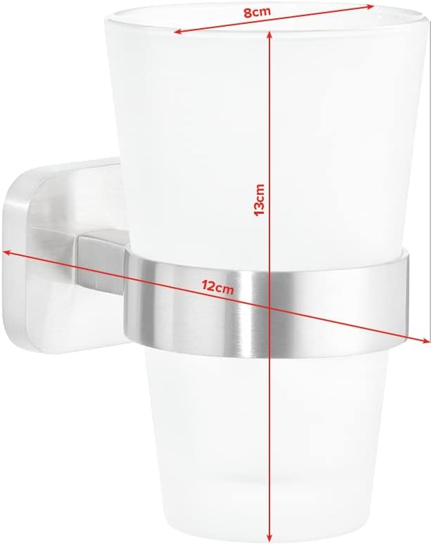 ESTEETIC Zahnputzbecher mit Halterung, Zahnbürstenhalter