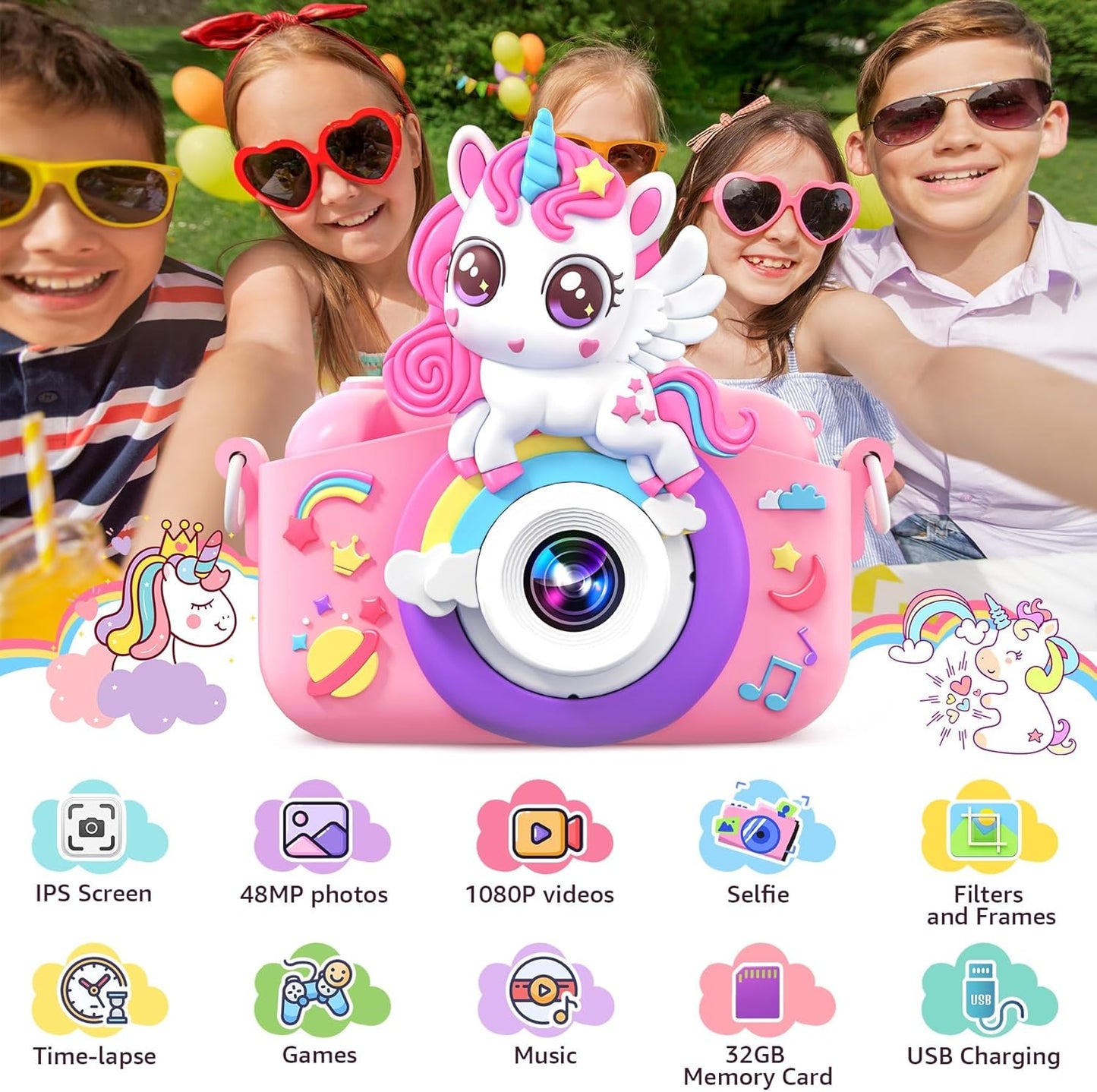 Digitalkamera für Kinder mit 2.0 Bildschirm, Pink