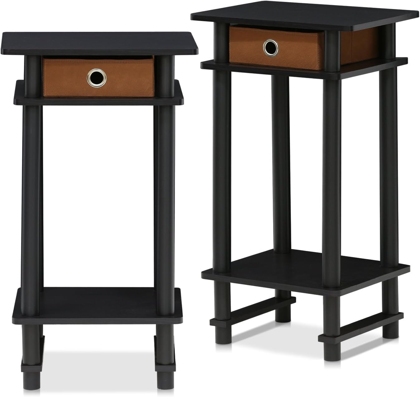 2er Set Beistelltisch, 2er Set Espresso/Braun