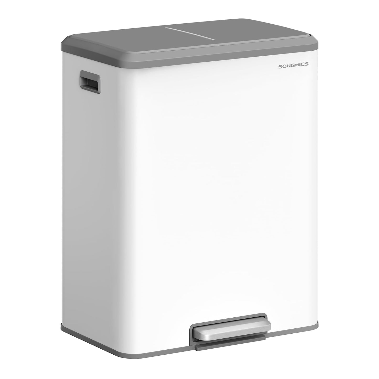 Mülltrennsystem 2x30L mit Softclose-Deckel, wolkenweiss 60 L