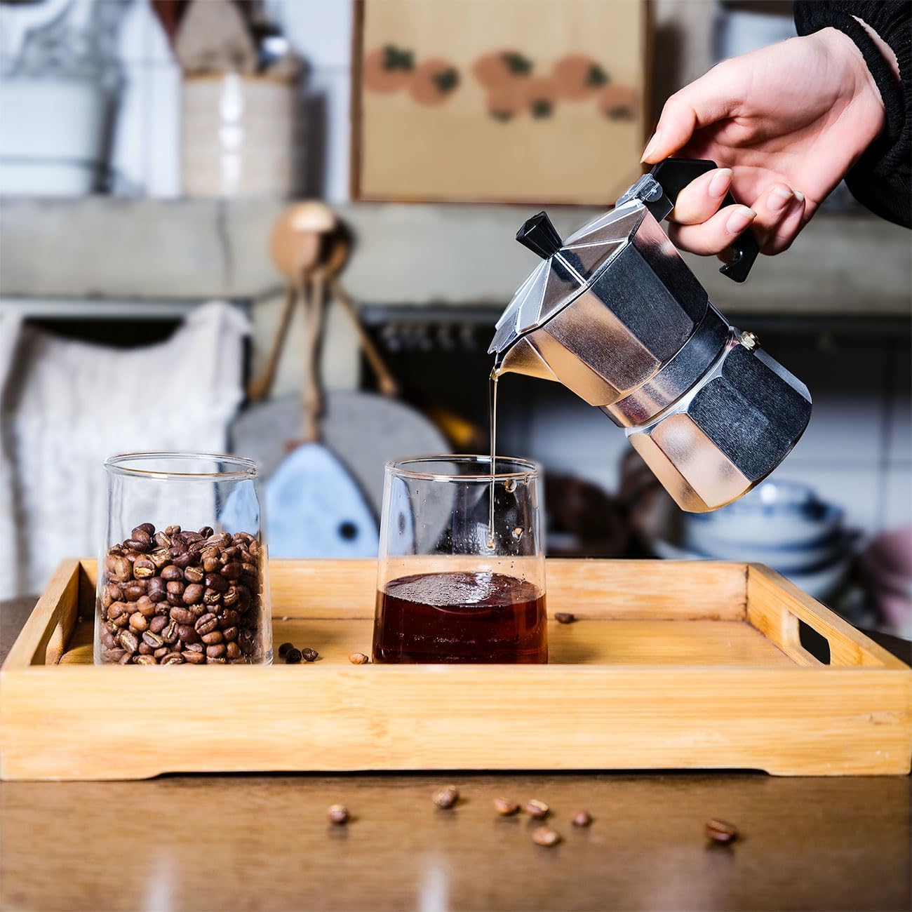 Klassischer Espressokocher, 150 ml für 3 Tassen