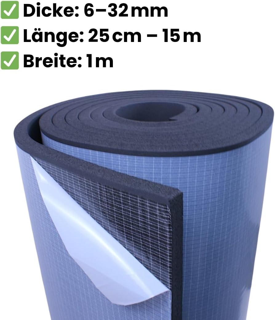 Selbstklebende Kautschuk-Dämmmatte, Armaflex Af 6mm - 0.5m x 1m