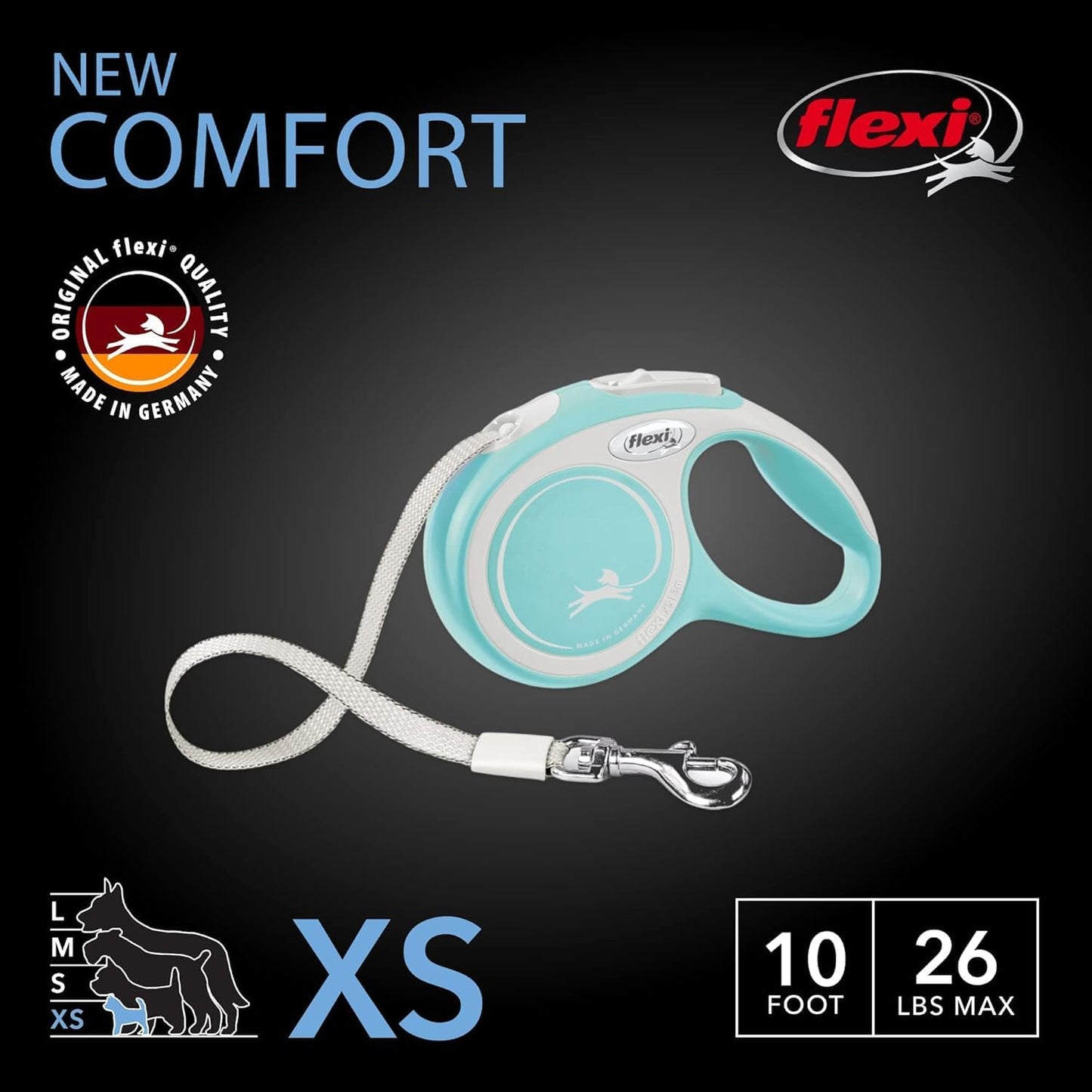 Einziehbare Hundeleine, Blau X-Small, 10-Feet