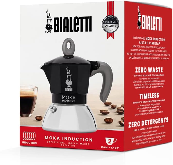 Moka-Kanne, 2 Tassen New Moka Induction Schwarz