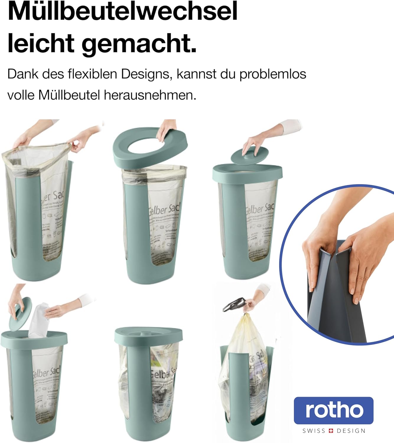 Müllsackständer mit Deckel, 1 x Müllsackständer Grün