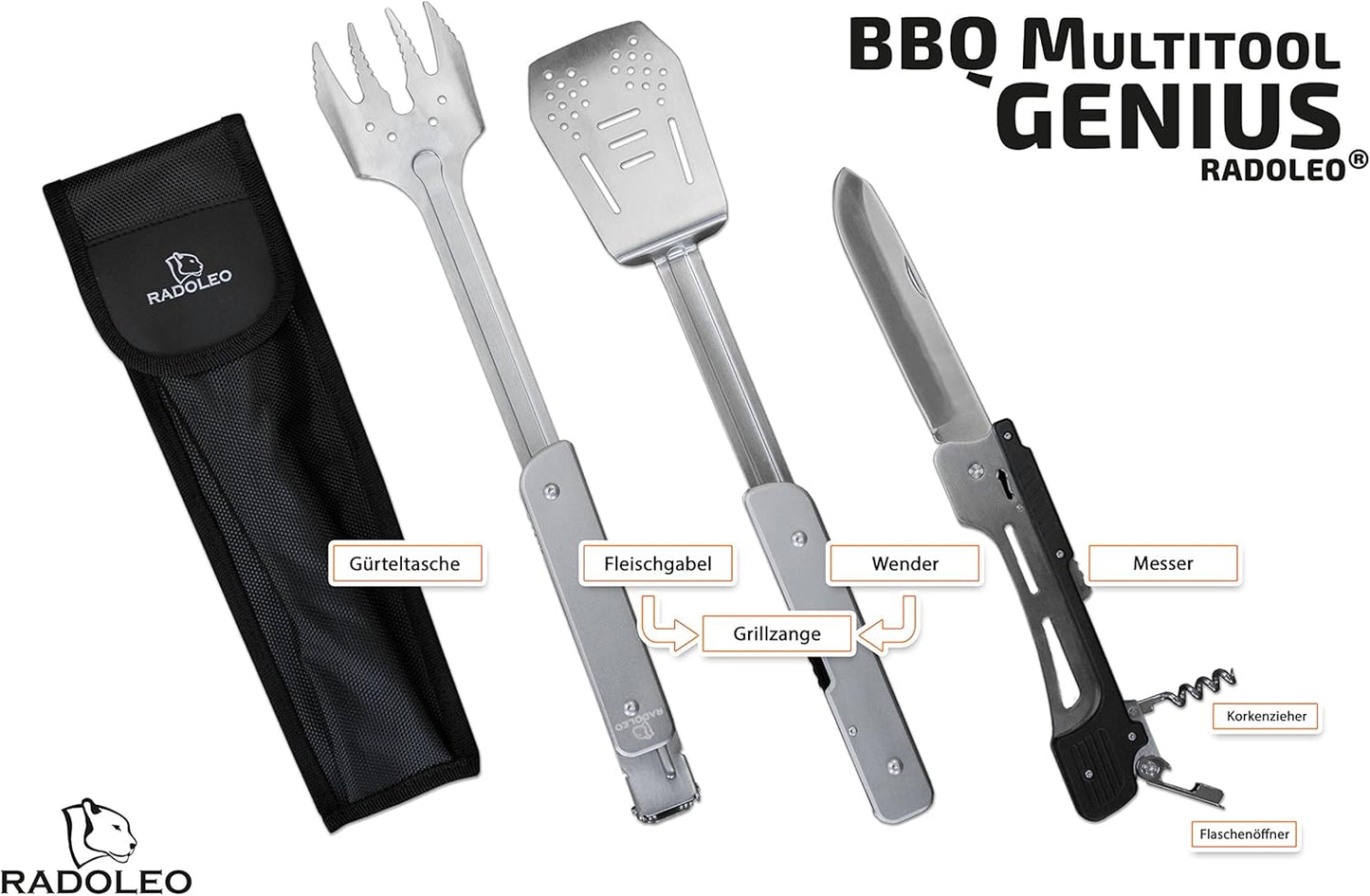 Grill-Multi-Tool-Set für Camping & Outdoor, 6-in-1