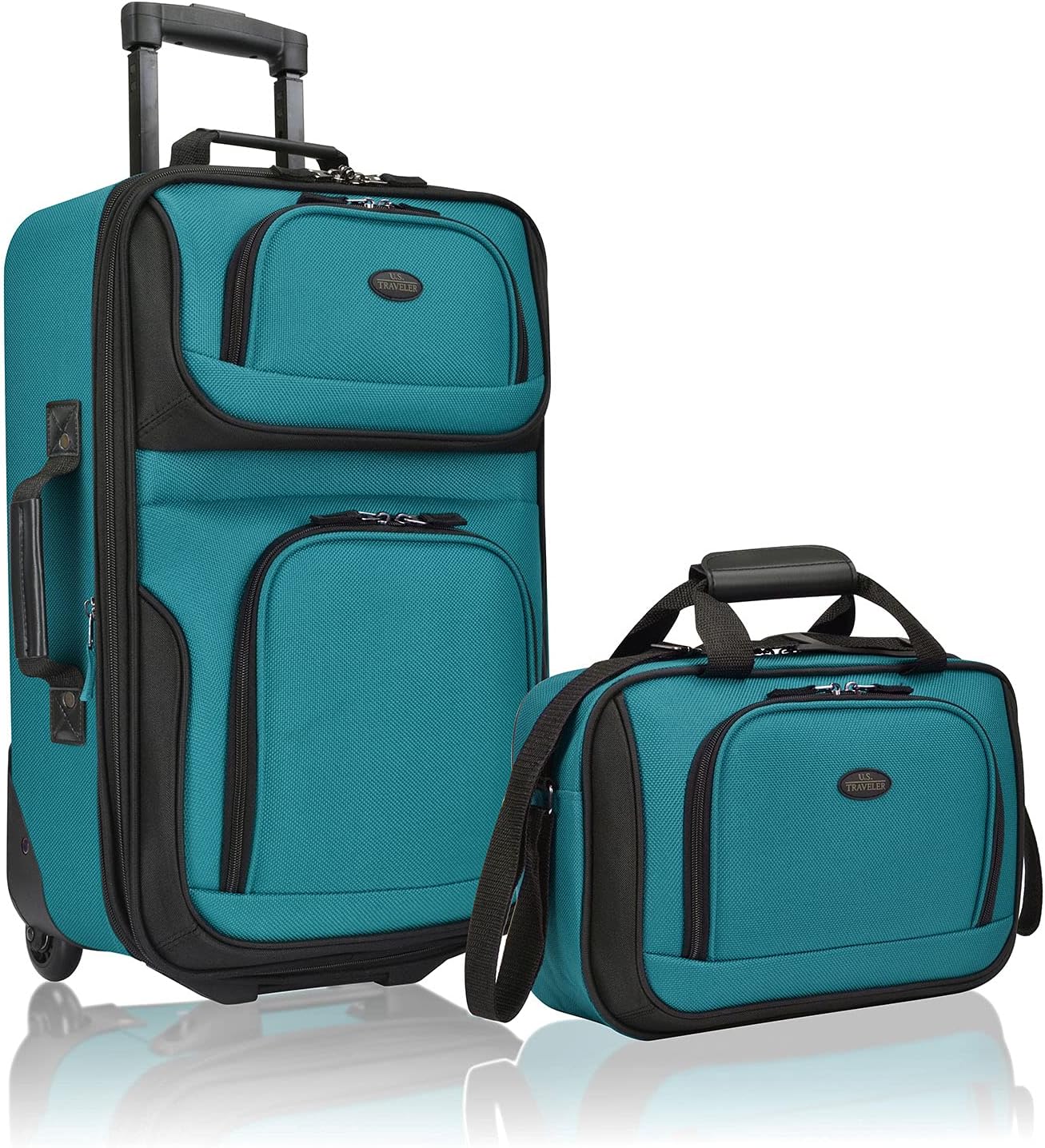 Rio Rugged Fabric Expandable Carry-on Luggage Set, 2 Wheel, Blaugrün/ein Hauch Von Paradies (Trace Of Paradise)