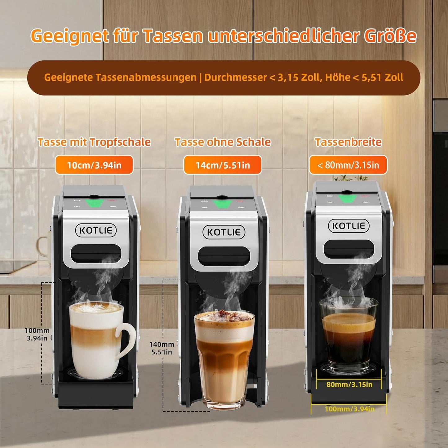 5-in-1 Kapsel- und Pulver-Kaffeemaschine