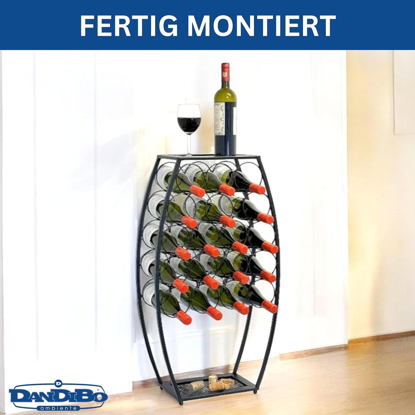 Weinregal in Fass-Optik