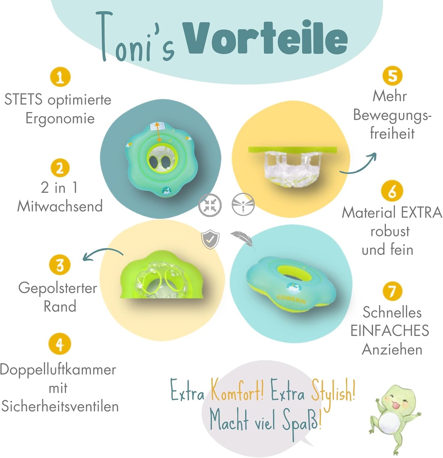 Baby-Schwimmring ab 6 Monate bis 3 Jahre, Toni